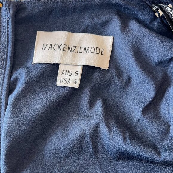 "Clearance" Mackenzie Mode Mariposa Navy Swiss Dot Ramie Ruffled Mini Dress Sz 4 - Picture 12 of 12